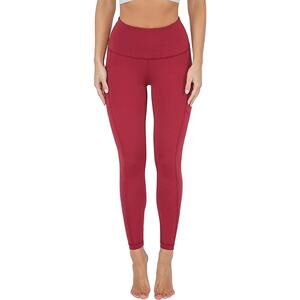 90 Degree By Reflex Womens Rhubarb Red Power Flex Yoga Pants Size Small